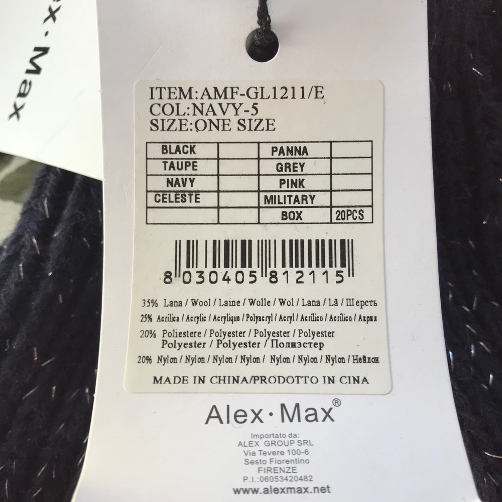 NWT Alex Max Bedazzled Fingerless Mittens/Gloves - Picture 5 of 7